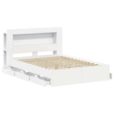 Bed Frame with Storage White 150 x 200 cm Engineered Wood 3434057