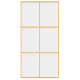 Sliding Door Gold 102.5x205 cm Clear ESG Glass and Aluminium 155156