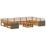 Outdoor Sofa Set 10 pcs Natural Solid Acacia Wood 3383877