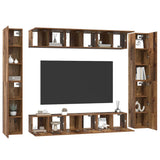 TV Cabinet Set Wall-mounted 10 pcs Old Wood Engineered Wood 3393150