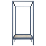Canopy Bed Frame without Mattress Grey Solid Wood 90x200 cm 283274