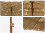 Beach Parasol Natural 160 x 160 x 196 cm Polyester and Steel 42006676