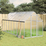 ZNTS Greenhouse with Base Frame Silver 445x169x195 cm Aluminium 3266332