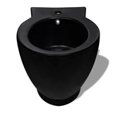 ZNTS Stand Toilet & Bidet Set Black Ceramic 270060