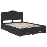 Bed Frame with Headboard Black 140 x 200 cm Engineered Wood 3413595