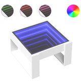 Coffee Table with Infinity LED White 50x53x30 cm 847623