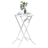 Garden Table Folding White 50 x 50 x 72 cm Metal 42010321