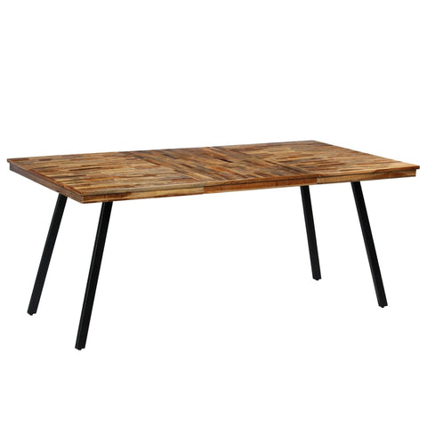 ZNTS Dining Table Reclaimed Teak and Steel 180x90x76 cm 245415