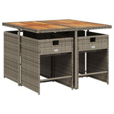 Garden Dining Set Grey Poly Rattan Medium Collapsible 3211082