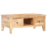 ZNTS Coffee Table 100x55x40 cm Rough Mango Wood 320236