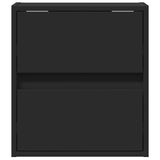 Wall-mounted Bedside Cabinets with LED Lights 2 pcs Black 3307964