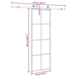 Sliding Door with Hardware Set Black 76x205 cm ESG Glass 3375943
