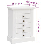 Jewellry Case with Mirror MDF 25x13.5x34 cm 245753