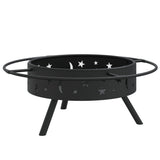 Fire Pit with Poker 70 cm XXL Steel 360064