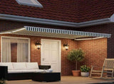 Manual Retractable Awning with LEDs Green and White 4 x 2 m 3419245