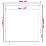 Outdoor Roller Blind 140x250 cm Cream 145971