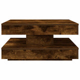 Coffee Table 360-Degree Rotatable Smoked Oak 70x70x34.5 cm 858483