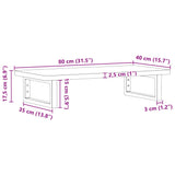 ZNTS Basin Shelf Wall Mounted Steel and Solid Wood Beech 3302364