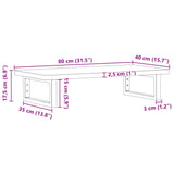 Basin Shelf Wall Mounted Steel and Solid Wood Beech 3302365