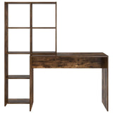 Desk with Shelf Smoked Oak 138.5 x 55 x 143 cm Engineered Wood 3337253