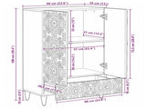 High Board with Shelf White 60 x 33.5 x 100 cm Solid Mango Wood 4018398