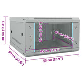 Network Cabinet with Storage Grey 53 x 60 x 30 cm Steel 42017650