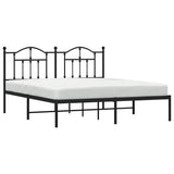 Metal Bed Frame without Mattress with Headboard Black 160x200cm 353442