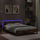 Bed Frame Smoked Oak Engineered wood & Plywood Double Bed Frame 3207550