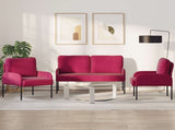 Sofa Sets with Cushion 3 pcs Wine Red 115 x 56 x 80 cm Plywood 3406221