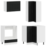 Kitchen Unit LUCCA 8 pcs Black Engineered Wood 3438402