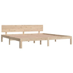 ZNTS Bed Frame without Mattress Solid Wood Pine 200x200cm 810515