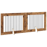 Dog Gate with Stands 2 pcs Old Wood 100 x 80 cm Engineered Wood 892059