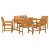 Garden Dining Set 6 pcs Brown 150 x 90 x 74 cm 3154110