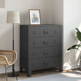 Chest of Drawers Metal Industrial Style 78x40x93 cm Black 245963