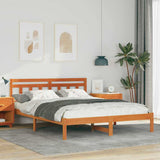 Bed Frame Brown 140 x 200 cm Solid Pine Wood 872373