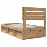 Bed Frame Artisian Oak 90 x 200 cm Solid Pine Wood 3411462