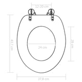 WC Toilet Seat with Soft Close Lid MDF Bamboo Design 143926