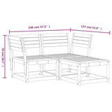 3 Piece Garden Sofa Set Solid Wood Pine 3216985