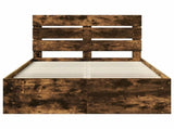 Bed Frame Smoked Oak 120 x 190 cm Solid Pine Wood 3411772