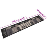 Kitchen Rug Washable Coffee Black 60x300 cm Velvet 136557