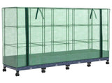 Garden Planter with Greenhouse Cover&Wheels 4 pcs Blue Grey PP 3423140