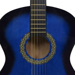 ZNTS Classical Guitar for Beginner Blue 4/4 39" Basswood 70108