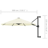 Parasol Sand Polyester, Metal 300 cm diameter Tiltable Parasol 44863