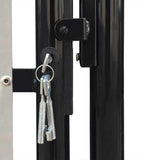 Black Single Door Fence Gate 100x200 cm 141689