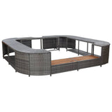 Square Spa Surround Grey 268 x 268 x 55 cm Poly Rattan 46074