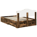 Bed Frame with Drawer Smoked Oak 120 x 200 cm Engineered Wood 3413215