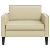 XL Armchair Cream Faux Leather 42043518