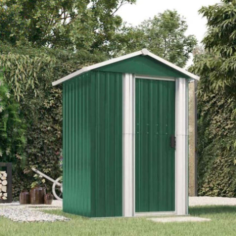 Garden Shed Green 126x97.5x177 cm Galvanised Steel 316233