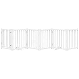 Dog Gate with Door Foldable 6 Panels White 300 cm Solid Wood Fir 352277
