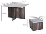 5PC Dining Set Garden Patio Wooden Set 4 Storage Stools Footrest Ottoman with Cushions 1 Table T3398P378096